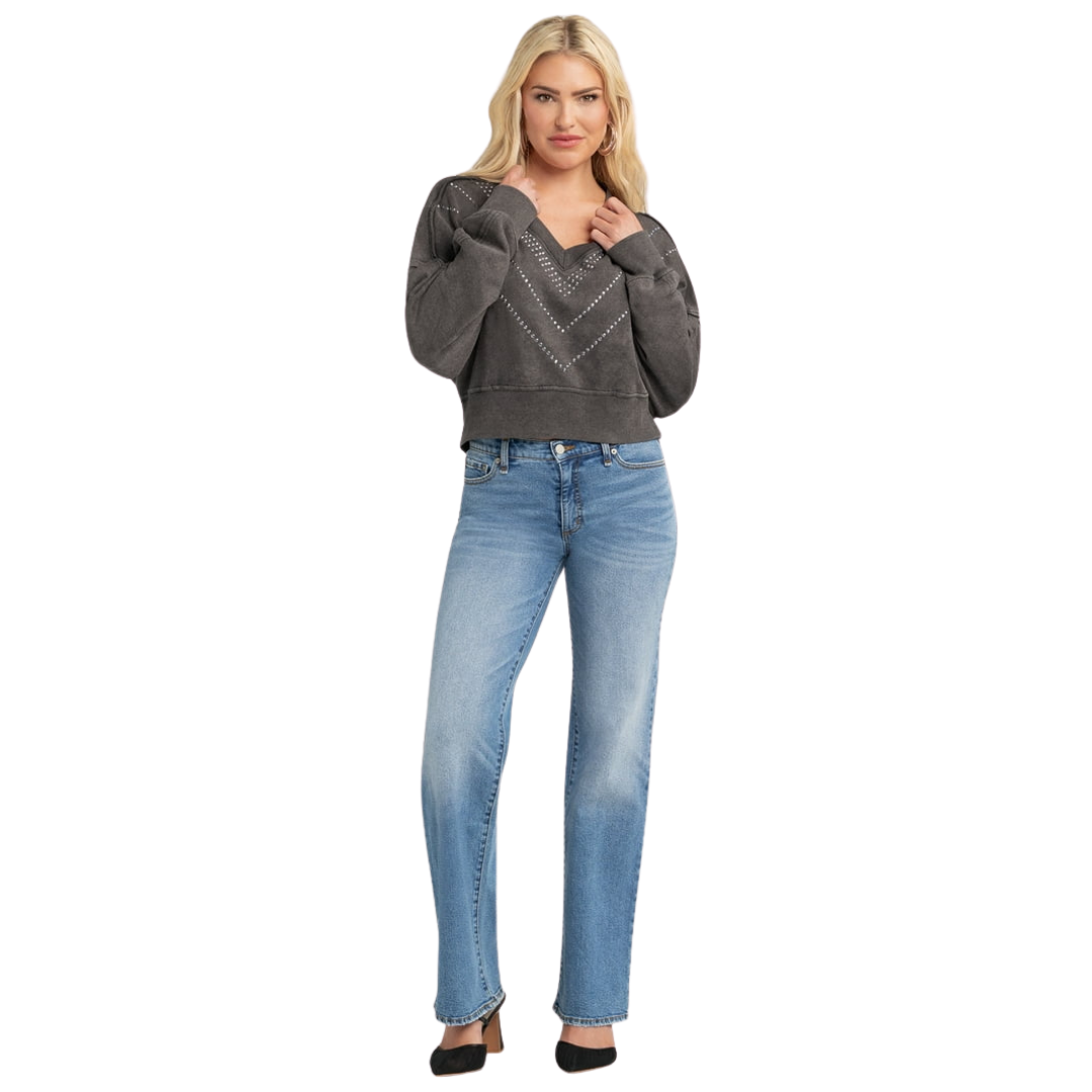 Pantalón Jessica Simpson Rosa Mid Rise Relaxed Straight Jeans