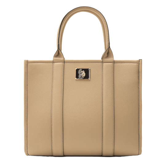 Cartera Polo Color Taupe Con Correa Cruzada