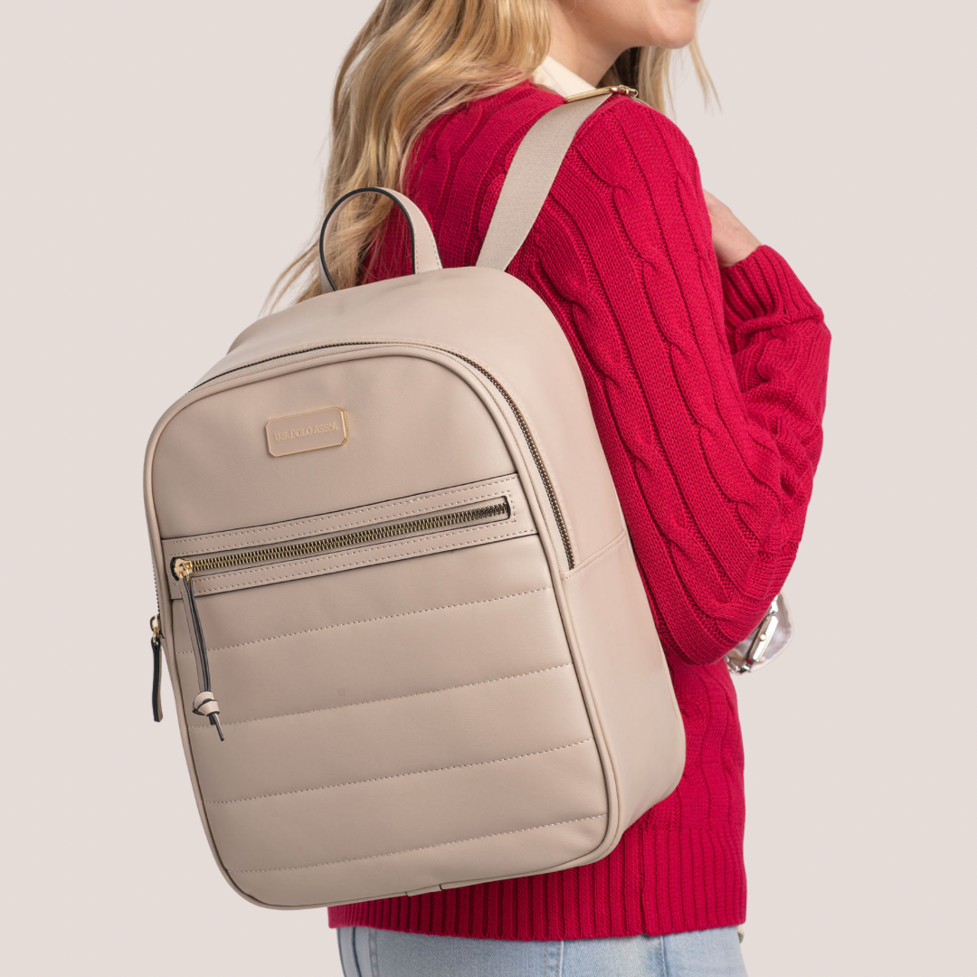Bolso Polo Beige Grande Acolchado De Channel