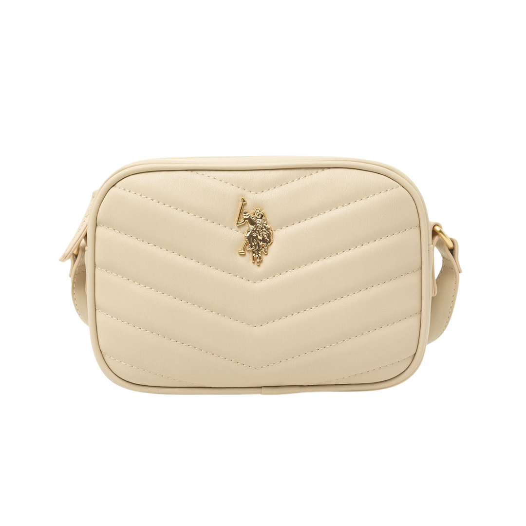 Crossbody Polo Color Crema Acolchado En V