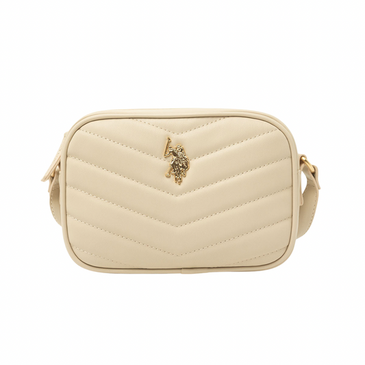 Crossbody Polo Color Crema Acolchado En V