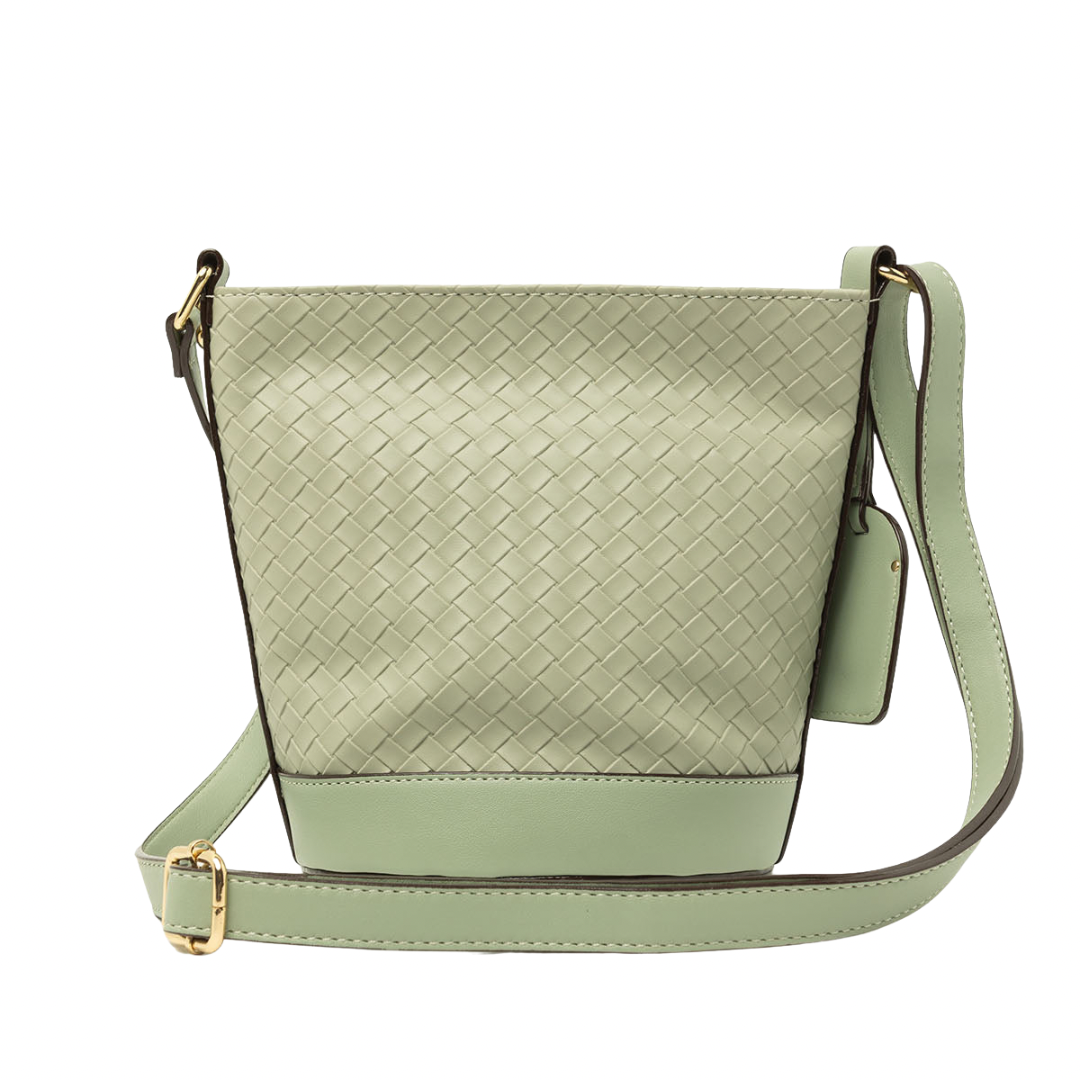 Bolso Polo Cruzado Tejido Color Salvia