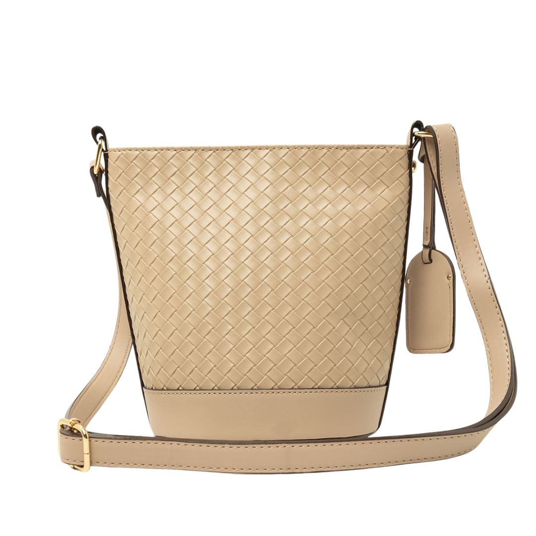 Bolso Polo Cruzado Tejido Color Arena