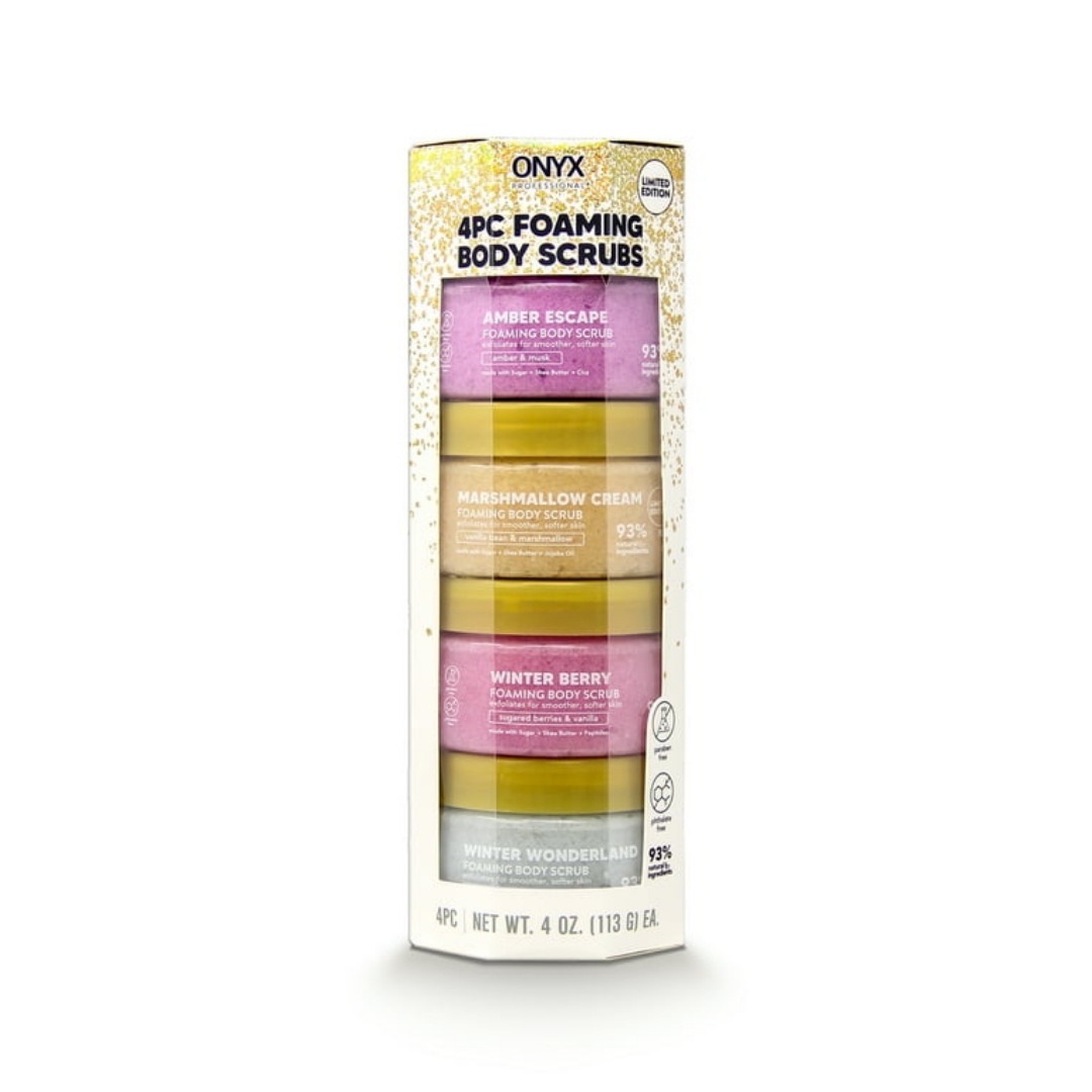 Set de 4 Exfoliantes Corporales Espumosos Onyx Professional
