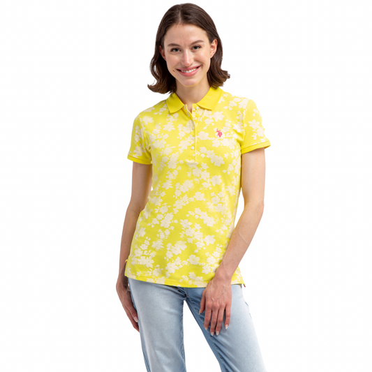 Chemise Polo Floral Amarilla Para Mujer