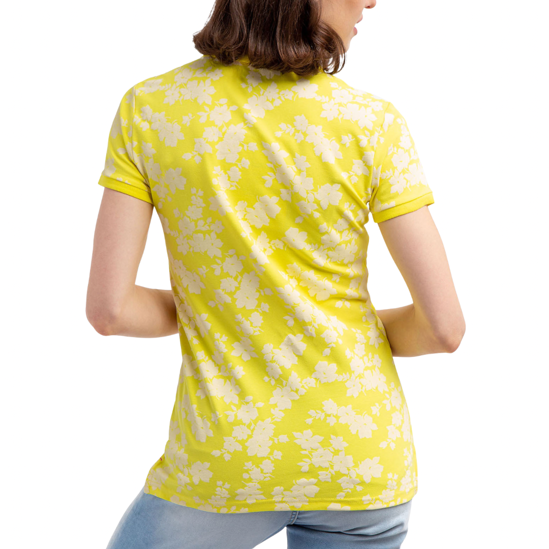 Chemise Polo Floral Amarilla Para Mujer